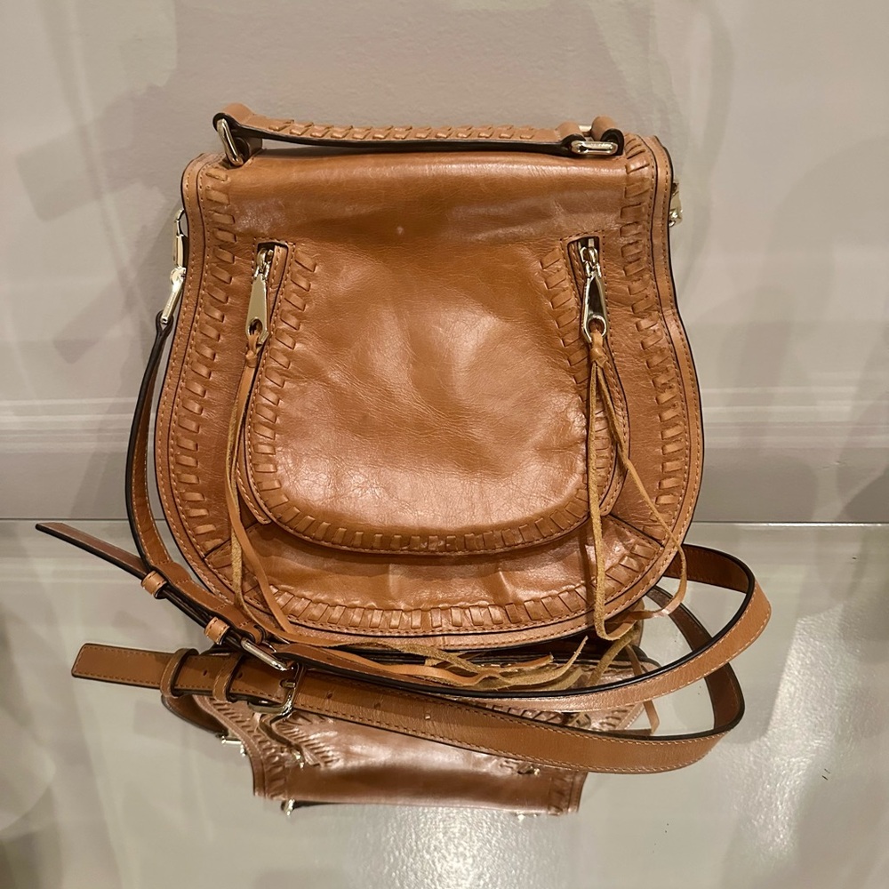 Beautiful Rebecca Minkoff Tan Leather Vanity Shoulder Crossbody Bag